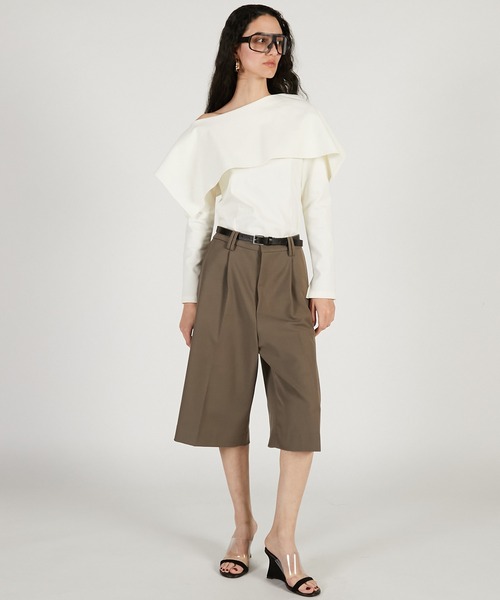 PRANK PROJECT(プランクプロジェクト)の「スリットネックカバートップ / Slit Neck Cover Top(その他トップス・レディース・グレー/ブラック/ホワイト・FREE)」の10枚目の写真