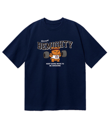 バーベルベアオーバーフィット半袖Tシャツ[ネイビー]