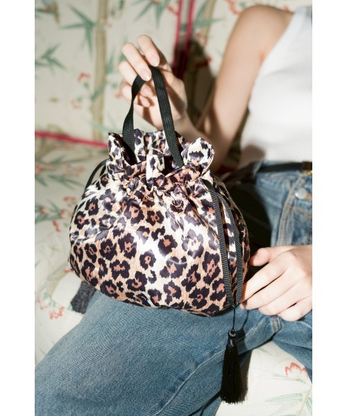 ☆leopard巾着バック☆ KNOT-Ti 巾着バッグ（Leopard）（ショルダーバッグ）｜KEITA MARUYAMA