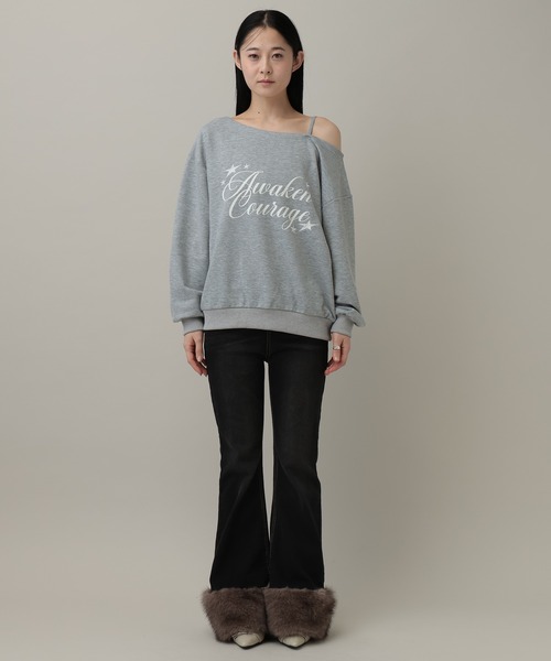 3.3 Field Trip （3.3フィールドトリップ）の「3.3 Field Trip／オフショルロゴプルオーバー（ウラケ）（スウェット・レディース・グレー/アイボリー/ネイビー・FREE）」の9枚目の写真