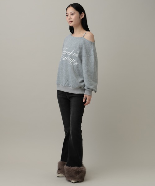 3.3 Field Trip （3.3フィールドトリップ）の「3.3 Field Trip／オフショルロゴプルオーバー（ウラケ）（スウェット・レディース・グレー/アイボリー/ネイビー・FREE）」の5枚目の写真