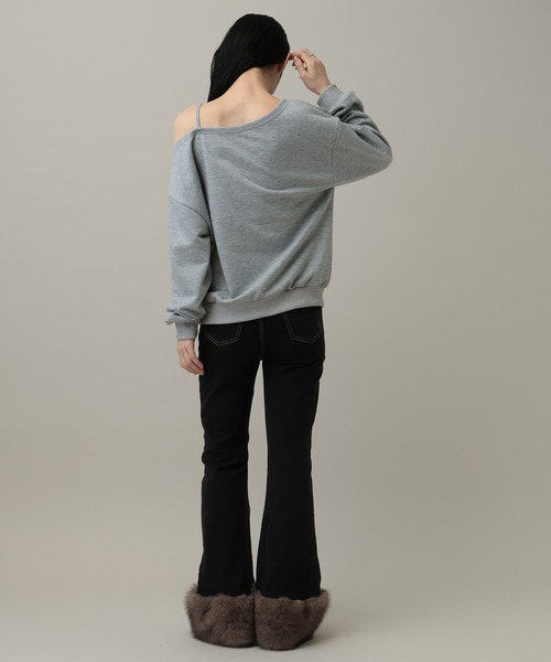 3.3 Field Trip （3.3フィールドトリップ）の「3.3 Field Trip／オフショルロゴプルオーバー（ウラケ）（スウェット・レディース・グレー/アイボリー/ネイビー・FREE）」の6枚目の写真