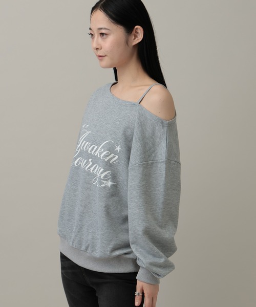 3.3 Field Trip （3.3フィールドトリップ）の「3.3 Field Trip／オフショルロゴプルオーバー（ウラケ）（スウェット・レディース・グレー/アイボリー/ネイビー・FREE）」の8枚目の写真