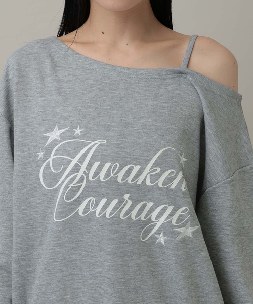 3.3 Field Trip （3.3フィールドトリップ）の「3.3 Field Trip／オフショルロゴプルオーバー（ウラケ）（スウェット・レディース・グレー/アイボリー/ネイビー・FREE）」の13枚目の写真