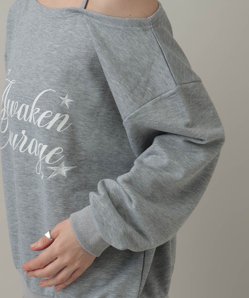 3.3 Field Trip （3.3フィールドトリップ）の「3.3 Field Trip／オフショルロゴプルオーバー（ウラケ）（スウェット・レディース・グレー/アイボリー/ネイビー・FREE）」の15枚目の写真