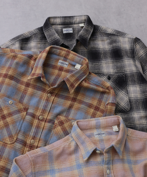 JOURNAL STANDARD J.S HOMESTEAD（ジャーナルスタンダードホームステッド）の「J.S.Homestead / シュレッド ワーク チェック シャツ（シャツ/ブラウス・メンズ・ブラック/ベージュ/ピンク・LARGE/MEDIUM）」の4枚目の写真
