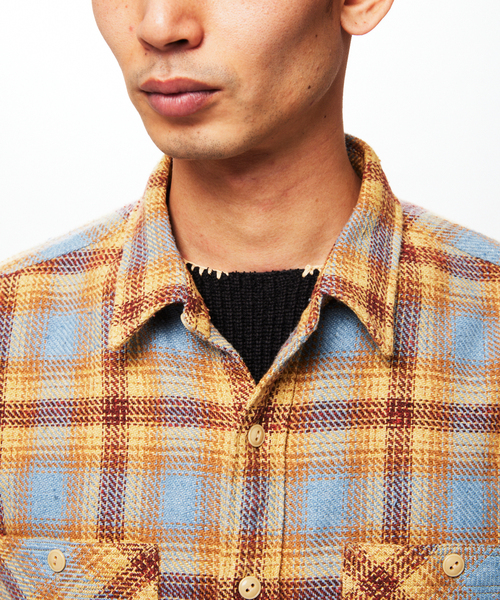 JOURNAL STANDARD J.S HOMESTEAD（ジャーナルスタンダードホームステッド）の「J.S.Homestead / シュレッド ワーク チェック シャツ（シャツ/ブラウス・メンズ・ブラック/ベージュ/ピンク・LARGE/MEDIUM）」の11枚目の写真