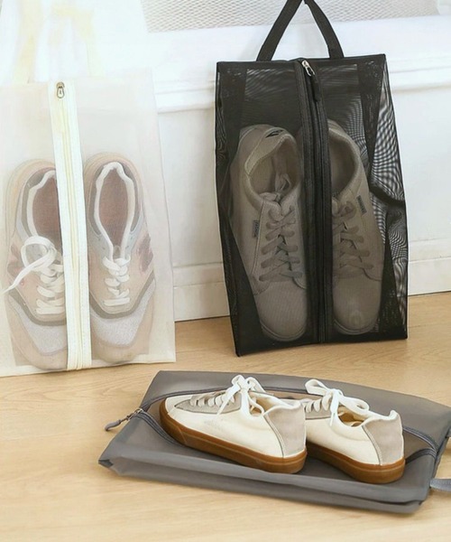 COMON＋（コモンプラス）の「通気性抜群 軽量メッシュ ゴルフシューズバッグ（ゴルフグッズ・メンズ・ホワイト/グレー/ブラック・FREE）」の8枚目の写真