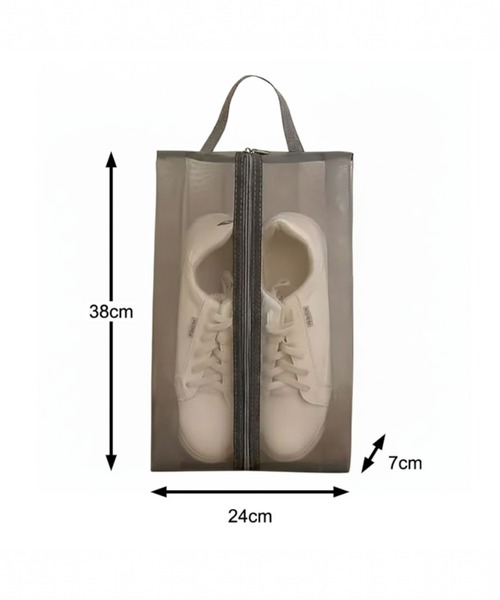 COMON＋（コモンプラス）の「通気性抜群 軽量メッシュ ゴルフシューズバッグ（ゴルフグッズ・メンズ・ホワイト/グレー/ブラック・FREE）」の10枚目の写真