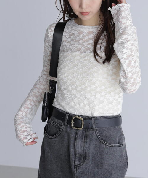 FREE'S MART(フリーズマート)の「◆長袖レースカットソー(Tシャツ/カットソー・レディース・ブラック/ホワイト系その他/ホワイト・FREE)」の15枚目の写真