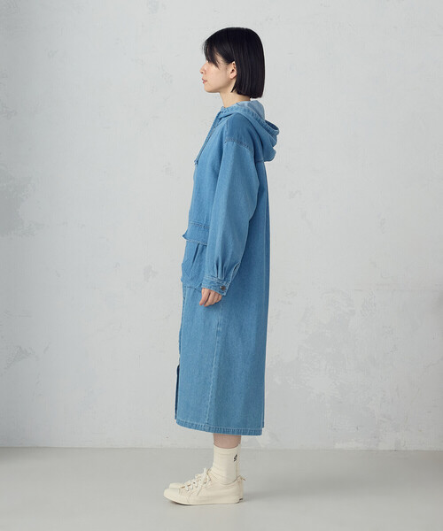 ONIGIRI（オニギリ）の「デニムパーカーワンピース / セットアップ対応（ワンピース・レディース・サックスブルー/グレー・FREE）」の10枚目の写真