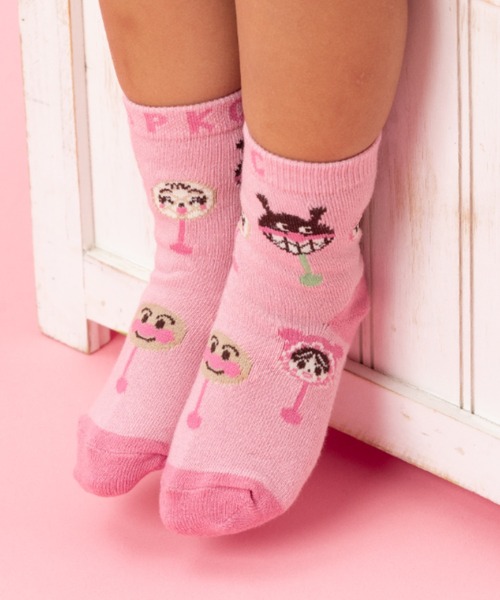 ANPANMAN KIDS COLLECTION（アンパンマンキッズコレクション）の「ペロペロチョコ総柄ソックス（ソックス/靴下・キッズ・ピンク/オフホワイト・15-17cm/13-15cm/11-13cm）」の2枚目の写真