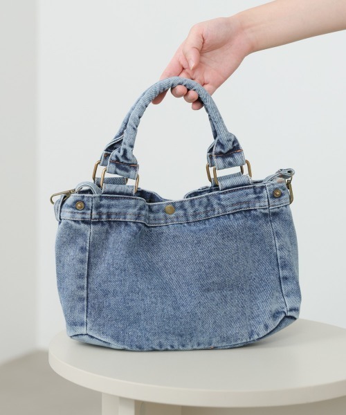 Bab(バブ)の「デニムトート(トートバッグ・レディース・インディゴブルー/ブラック・ONESIZE)」の5枚目の写真