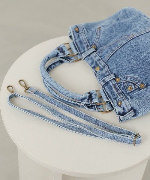 Bab(バブ)の「デニムトート(トートバッグ・レディース・インディゴブルー/ブラック・ONESIZE)」の8枚目の写真