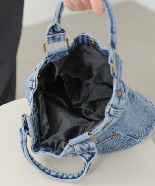Bab(バブ)の「デニムトート(トートバッグ・レディース・インディゴブルー/ブラック・ONESIZE)」の9枚目の写真