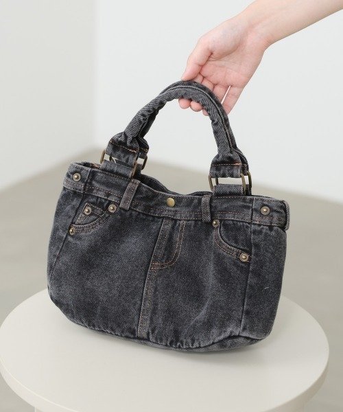 Bab(バブ)の「デニムトート(トートバッグ・レディース・インディゴブルー/ブラック・ONESIZE)」の10枚目の写真