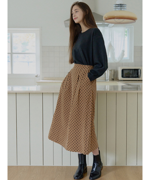 AVANT-G(アバン)の「Dot Corduroy Long Skirt - CAMEL(スカート・レディース・その他・FREE)」の1枚目の写真