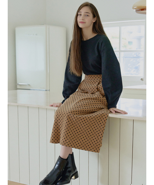AVANT-G(アバン)の「Dot Corduroy Long Skirt - CAMEL(スカート・レディース・その他・FREE)」の4枚目の写真
