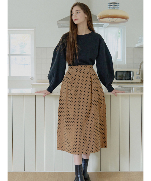 AVANT-G(アバン)の「Dot Corduroy Long Skirt - CAMEL(スカート・レディース・その他・FREE)」の5枚目の写真