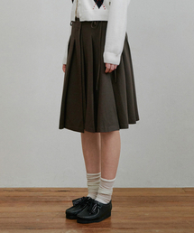 BELLOL（ベロエル）の「プリーツラップミディスカートブラウン（スカート）」