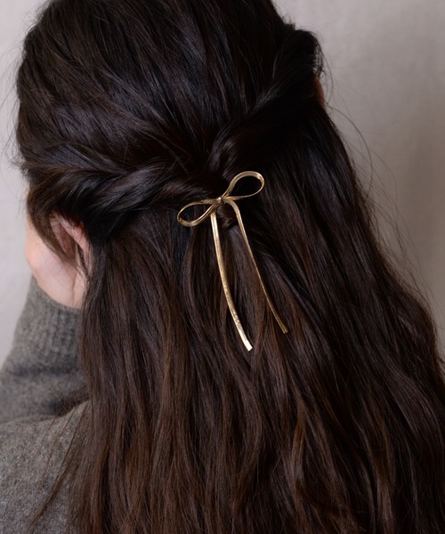 スネークリボンフックポニー ヘアカフ（バレッタ/ヘアクリップ