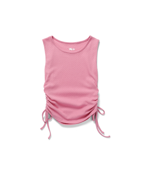 WITHOUT SUMMER（ウィズアウトサマ）の「シャーリングスリーブレストップ_ピンク（Tシャツ/カットソー・レディース・その他・FREE）」の2枚目の写真