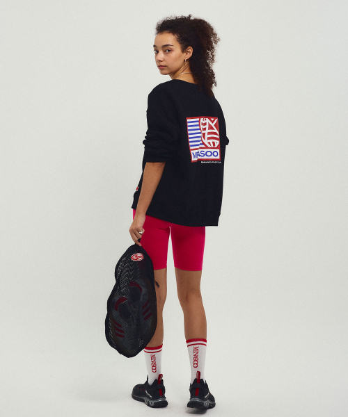 MENASOO(ミナス)の「Menasoo Hearttrack Sweatshirt_Black(スウェット・レディース・ブラック・F/S-M)」の2枚目の写真