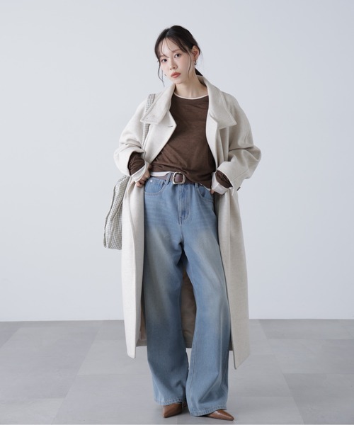 FREE'S MART(フリーズマート)の「◇シアーテレコレイヤード風カットソー(Tシャツ/カットソー・レディース・ホワイト/グレー/ブラウン/サックスブルー・FREE)」の16枚目の写真