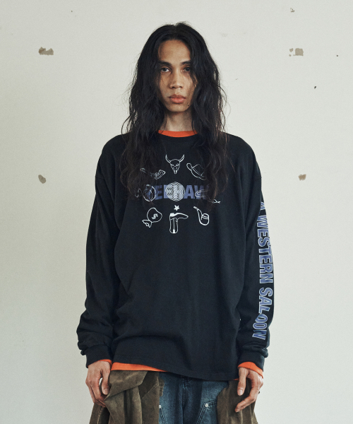 THEVINYLHOUSE(ザバイニルハウス)の「WESTERN SALOON LS TEE BLACK(Tシャツ/カットソー・メンズ・その他・L/S/M)」の1枚目の写真