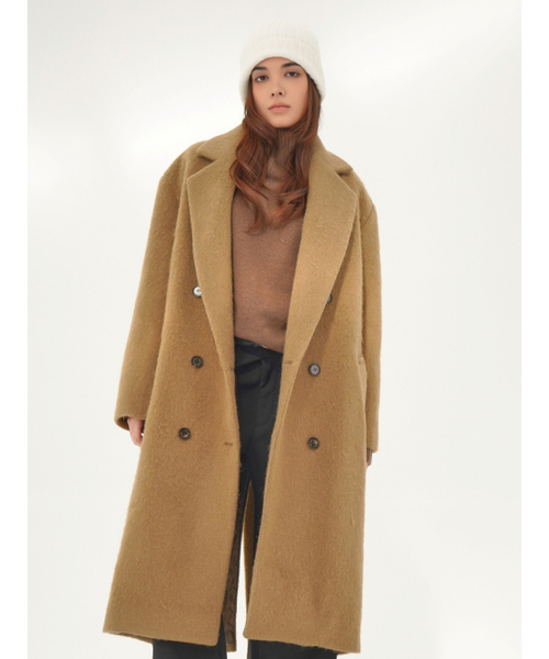 ACUD（アクド）の「Alpaca Fur Long Coat _Beige（チェスターコート・レディース・ベージュ・FREE）」の2枚目の写真