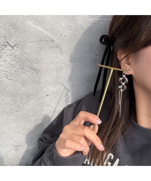 tone(トーン)の「【musk】大きめチェーン×細みチェーンのピアス(MA)(ピアス(両耳用)・レディース・シルバー・FREE)」の8枚目の写真