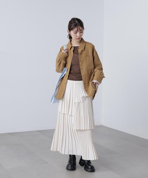 FREE'S MART(フリーズマート)の「◇ランダムプリーツティアードスカート(スカート・レディース・ブラック/ホワイト/ブルー・SMALL/MEDIUM)」の6枚目の写真