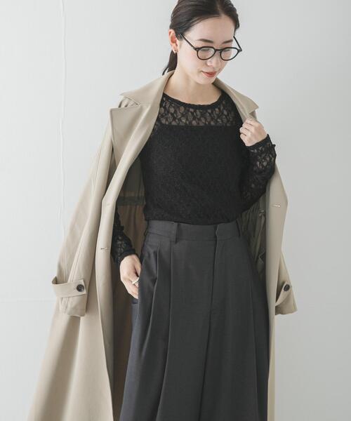 URBAN RESEARCH（アーバンリサーチ）の「ストレッチレーストップス（Tシャツ/カットソー・レディース・オフホワイト/ブラック・FREE）」の13枚目の写真