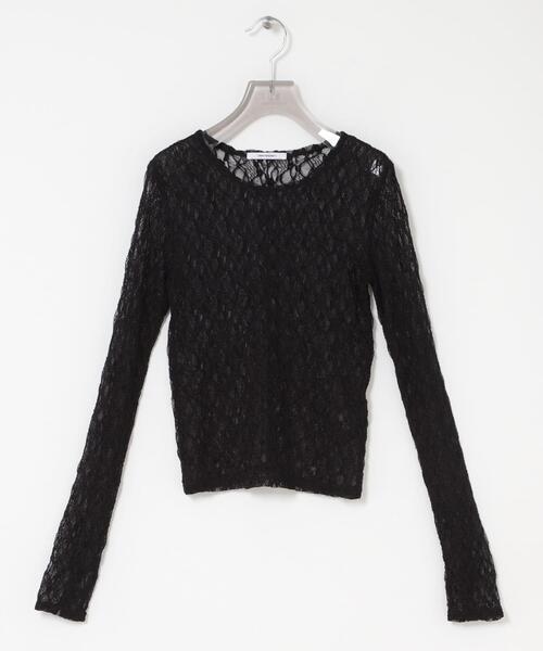 URBAN RESEARCH（アーバンリサーチ）の「ストレッチレーストップス（Tシャツ/カットソー・レディース・オフホワイト/ブラック・FREE）」の20枚目の写真