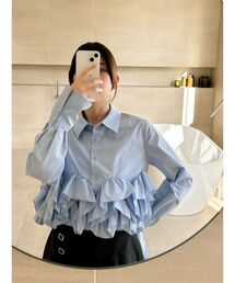 dazzlin（ダズリン）の「ウェーブフリルショートシャツ（シャツ/ブラウス）」