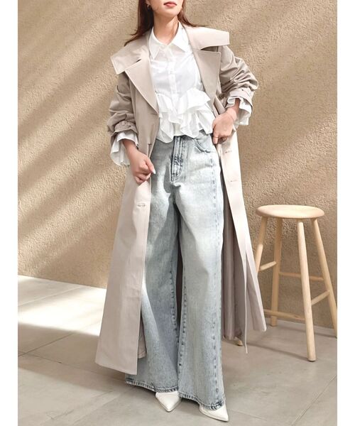 dazzlin（ダズリン）の「ウェーブフリルショートシャツ（シャツ/ブラウス・レディース・ブルー/ピンク/オフホワイト・FREE）」の15枚目の写真