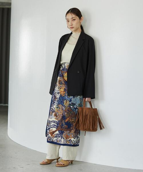 GALLEST（ギャレスト）の「Comfy SET UP｜ダブルブレストイージージャケット【セットアップ対応／通勤／カセット服】（テーラードジャケット・レディース・ブラック/ダークグレー/キャメル/ライトブルー・40/38/36）」の13枚目の写真