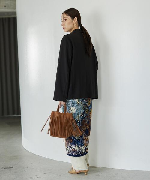 GALLEST（ギャレスト）の「Comfy SET UP｜ダブルブレストイージージャケット【セットアップ対応／通勤／カセット服】（テーラードジャケット・レディース・ブラック/ダークグレー/キャメル/ライトブルー・40/38/36）」の14枚目の写真