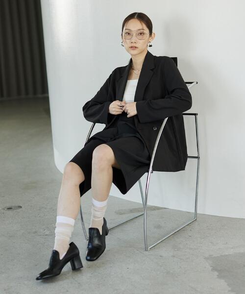 GALLEST（ギャレスト）の「Comfy SET UP｜ダブルブレストイージージャケット【セットアップ対応／通勤／カセット服】（テーラードジャケット・レディース・ブラック/ダークグレー/キャメル/ライトブルー・40/38/36）」の15枚目の写真