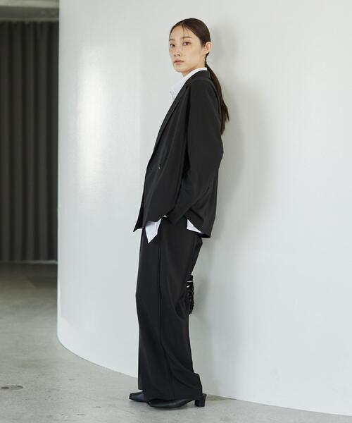 GALLEST（ギャレスト）の「Comfy SET UP｜ダブルブレストイージージャケット【セットアップ対応／通勤／カセット服】（テーラードジャケット・レディース・ブラック/ダークグレー/キャメル/ライトブルー・40/38/36）」の22枚目の写真