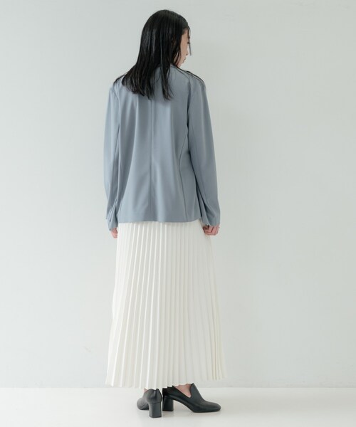 GALLEST（ギャレスト）の「Comfy SET UP｜ダブルブレストイージージャケット【セットアップ対応／通勤／カセット服／接触冷感／UVカット】（テーラードジャケット・レディース・ブラック/ダークグレー/キャメル/ライトブルー・40/38/36）」の11枚目の写真