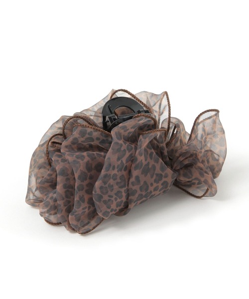 LOWRYS FARM（ローリーズファーム）の「ヒョウガラシフォンバンス　640812（バレッタ/ヘアクリップ・レディース・アイボリー/ブラウン・FREE）」の3枚目の写真