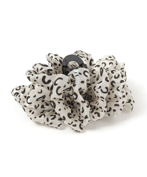 LOWRYS FARM（ローリーズファーム）の「ヒョウガラシフォンバンス　640812（バレッタ/ヘアクリップ・レディース・アイボリー/ブラウン・FREE）」の4枚目の写真