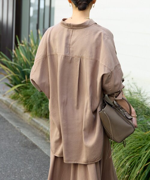 RIVE DROITE（リヴドロワ）の「【セットアップ可/新色追加】ガーメントダイワイドシャツ（シャツ/ブラウス・レディース・ホワイト系その他/モカ/カーキ・38/36）」の11枚目の写真