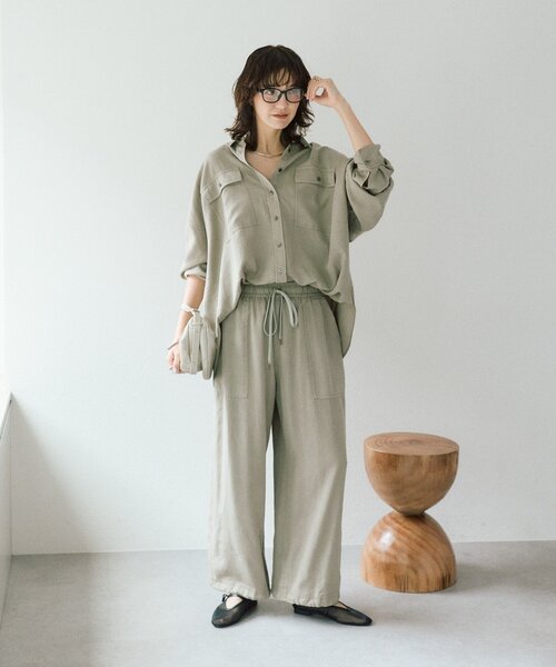 RIVE DROITE（リヴドロワ）の「【セットアップ可/新色追加】ガーメントダイワイドシャツ（シャツ/ブラウス・レディース・ホワイト系その他/モカ/カーキ・38/36）」の15枚目の写真