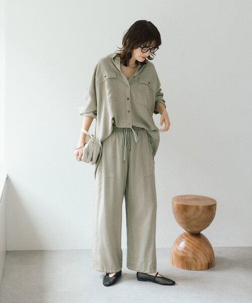 RIVE DROITE（リヴドロワ）の「【セットアップ可/新色追加】ガーメントダイワイドシャツ（シャツ/ブラウス・レディース・ホワイト系その他/モカ/カーキ・38/36）」の16枚目の写真