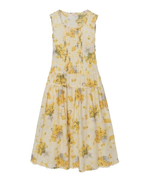 PINK HOUSE（ピンクハウス）の「なのはなプリントミディワンピース（ワンピース・レディース・クリーム/ミント/ライトブルー/ブラック・フリー）」の2枚目の写真