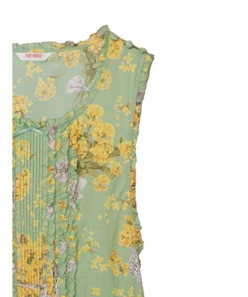 PINK HOUSE（ピンクハウス）の「なのはなプリントミディワンピース（ワンピース・レディース・クリーム/ミント/ライトブルー/ブラック・フリー）」の8枚目の写真