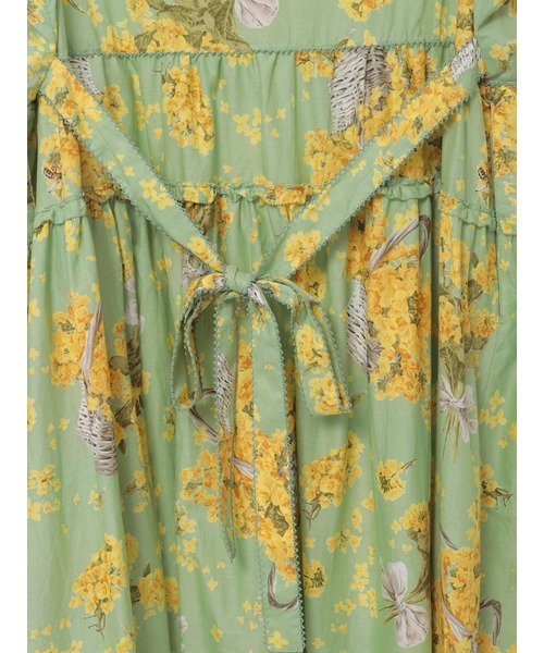 PINK HOUSE（ピンクハウス）の「なのはなプリントミディワンピース（ワンピース・レディース・クリーム/ミント/ライトブルー/ブラック・フリー）」の9枚目の写真