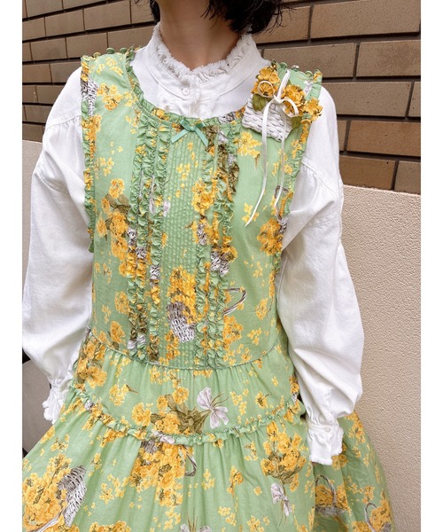 PINK HOUSE（ピンクハウス）の「なのはなプリントミディワンピース（ワンピース・レディース・クリーム/ミント/ライトブルー/ブラック・フリー）」の16枚目の写真